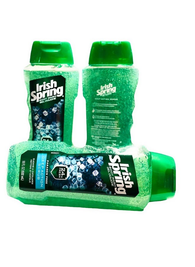 Irish Spring Body Wash Deep Action Scrub 18 Oz (Pack Of 3)  - Image 3