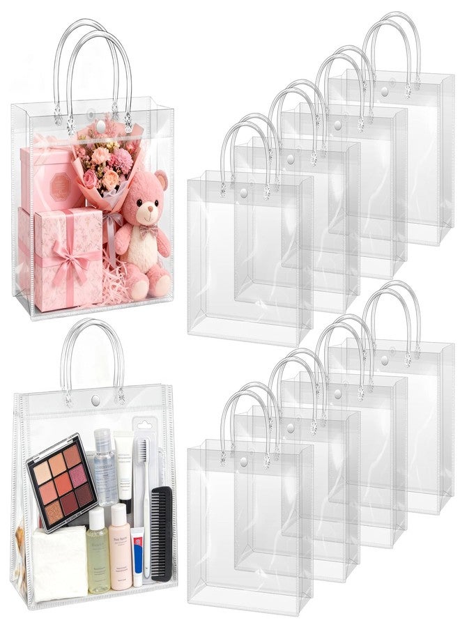 BadenBach 24 PCS Clear Gift Bags with Handles, 11.8 x 11.8 x 3.9 Inch Large Clear Plastic Party Favor Bag Transparent Goodie Tote Bag Gift Wrap Bags Bulk for Wedding Baby Shower Birthday Mother's Day - Image 1