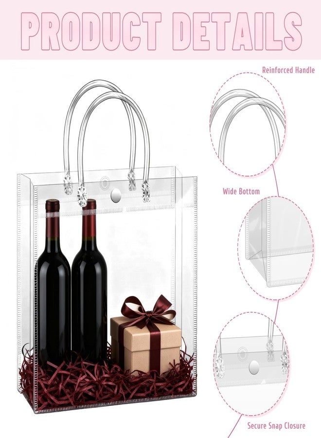 BadenBach 24 PCS Clear Gift Bags with Handles, 11.8 x 11.8 x 3.9 Inch Large Clear Plastic Party Favor Bag Transparent Goodie Tote Bag Gift Wrap Bags Bulk for Wedding Baby Shower Birthday Mother's Day - Image 3