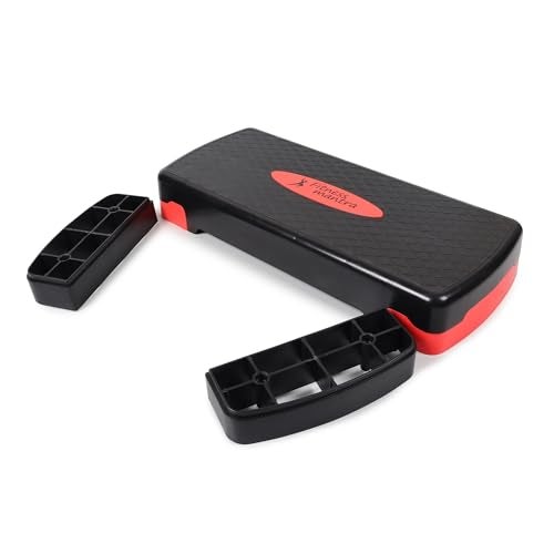 Fitness Mantra® Aerobic Adjustable Gym Stepper for Exercise at Home| Ideal for Cardio, Strength Training & Pilates|1 Piece| Black + Red| - Image 5