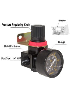 Excefore BR2000 Air Compressor Regulator Combo 1/4" NPT with Manual Drain, Gauge, and Mounting Bracket, Precise Air Pressure Control for Efficient Operation  - Image 5