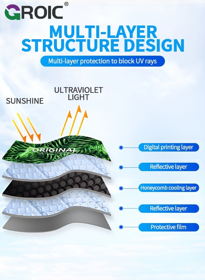 GROIC Car Window Sunshade Cover, Tropical Rainforest Car Windshield Sun Shade, Durable Heat Insulation Sunshade, Foldable Reflective Sun Visor for Car, Universal Fit for Most Cars SUV Truck, 51*27.5" - Image 4