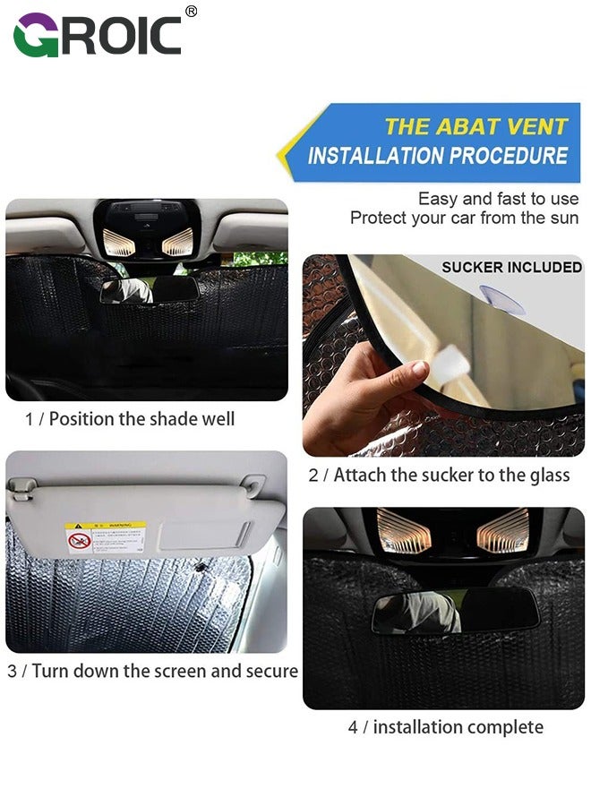 GROIC Car Window Sunshade Cover, Tropical Rainforest Car Windshield Sun Shade, Durable Heat Insulation Sunshade, Foldable Reflective Sun Visor for Car, Universal Fit for Most Cars SUV Truck, 51*27.5" - Image 5