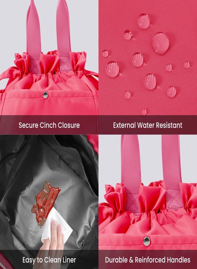 MEXS Lunch Bag for Women Reusable Drawstring Insulated Lunch Box Stain-Resistant Large Cinch Closure Lunch Bags for Work Office - Image 3