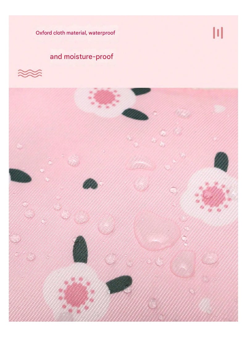 حقيبة تخزين سفر مقاومة للماء - منظم متعدد الأغراض للفوط الصحية وأحمر الشفاه وحقيبة مكياج صغيرة وأدوات النظافة، قطعة واحدة حقيبة صغيرة أنيقة للبنات والنساء لون القرنفل - Image 4