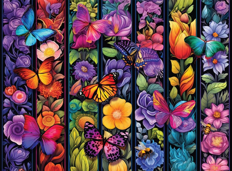 Buffalo Games - Bigelow Illustrations - Flowers and Flyers - 1000 Piece Jigsaw Puzzle for Adults -Challenging Puzzle Perfect for Game Nights - Finished Size is 26.75 x 19.75 - Image 1
