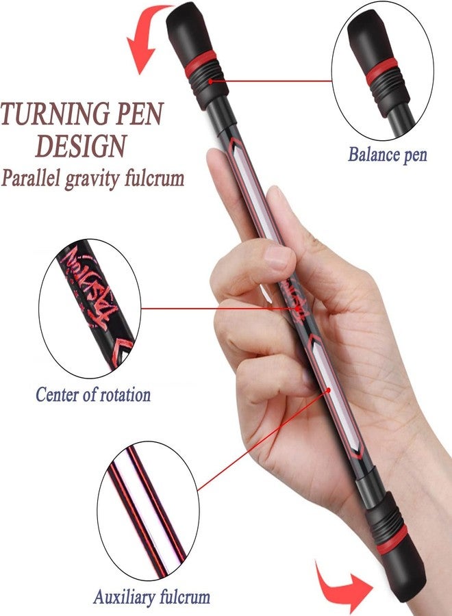 KRYLAR-2pcs Relax Fidget Spinner Pen,Refillable & Relax Design for Beginner,Rolling Finger Rotate Ballpoint Pen AntiSlip Coating Gaming Spinning Pen for Student Entertainment Pressure Relief Adaptable - Image 5