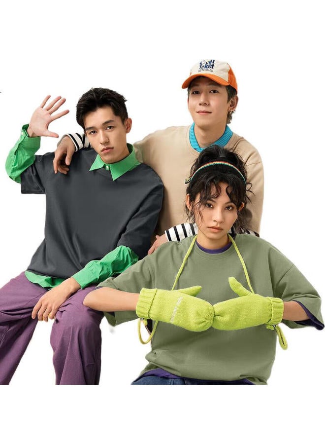 GENIOLAMODE Men'S Summer Cotton Loose Casual Simple Round Neck Printed Youth All-Match Short Sleeve Men'S T-Shirt Brown Green 2Xl - Image 2