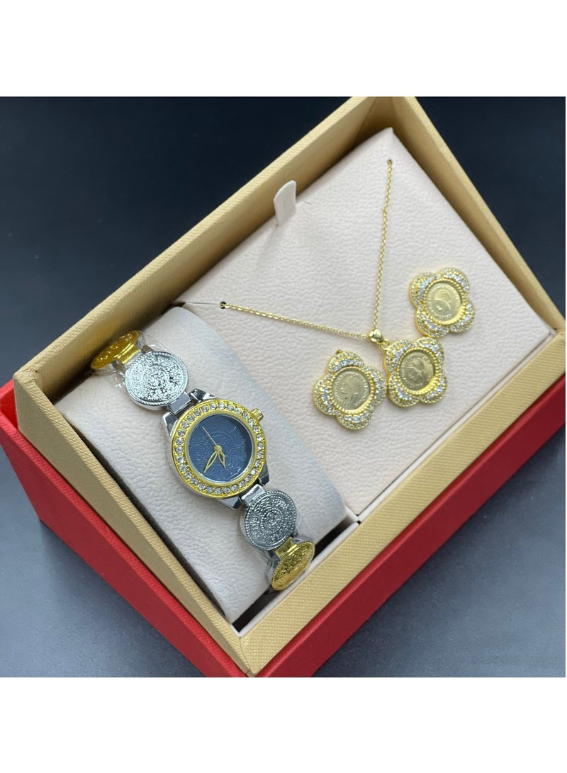 Women's Rivoli set consisting of a watch, chain and earring