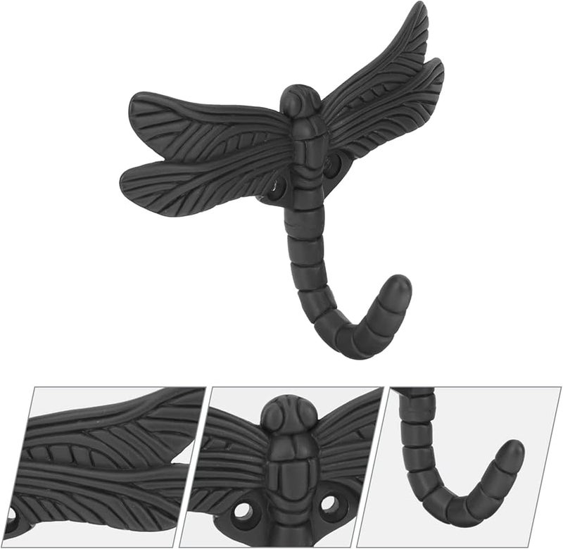 VICASKY Dragonfly Wall Hook Set Vintage Decorative Hanger For Clothing Towels Living Room Bathroom - Image 3