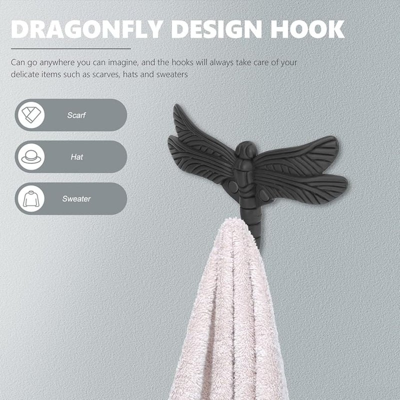 VICASKY Dragonfly Wall Hook Set Vintage Decorative Hanger For Clothing Towels Living Room Bathroom - Image 5