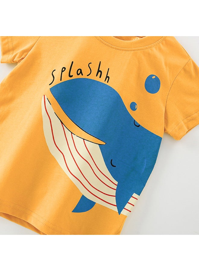 Malwee Boys Summer Clothing Round Neck Short Sleeve T-shirt European And American Handsome Two-piece Set - Image 3