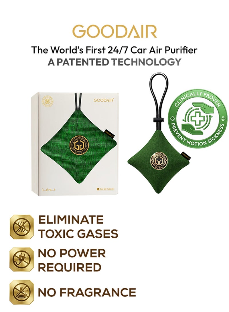 GOODAIR 2.0 Car Air Purifier | Non-electric | Forest Green |Clinically Proven| Tested & Certified to Absorb Toxic Gases | Advanced Impregnated Activated Carbon | 24/7 Air Purification - Image 1