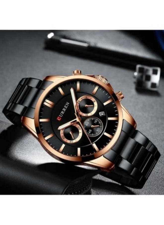 كارين الرجال الكوارتز المعصم ووتش الرياضة كرونوغراف مقاومة للماء الفولاذ المقاوم للصدأ - Image 2