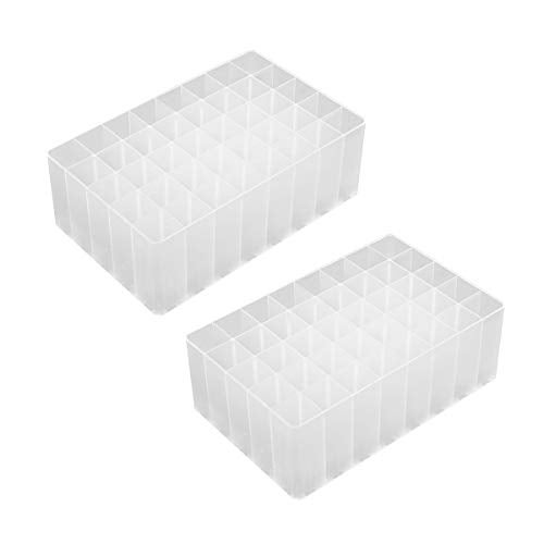 Chris.W 2 Pack 40-Slot Art Markers Pen Holder Desk Stand Organizer Storage Tray Marker Empty Storage Pack(Clear) - Image 1