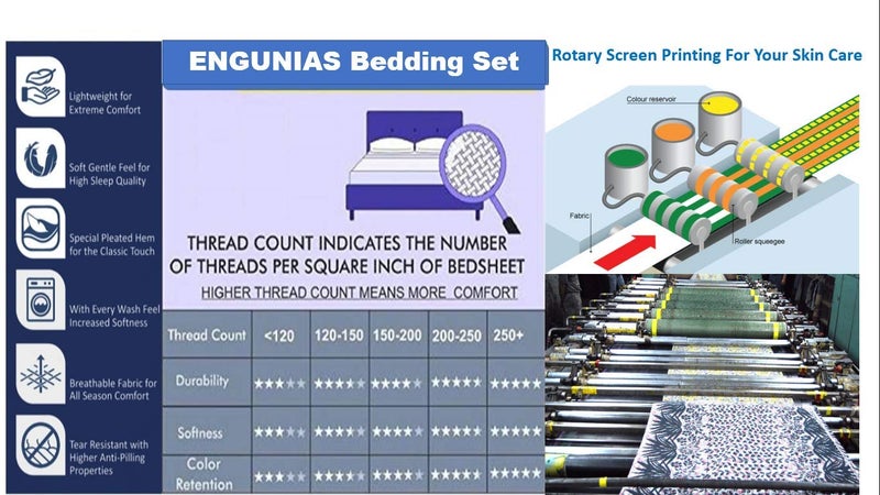 ENGUNIAS ENGUNIAS Prime Collection Soft Touch 1 Double Bedsheet with 2 Free Pillow Covers 185 TC Soft CottonBlend 280 x 228 Cm Double Bedsheet for Double Bed  - Image 5