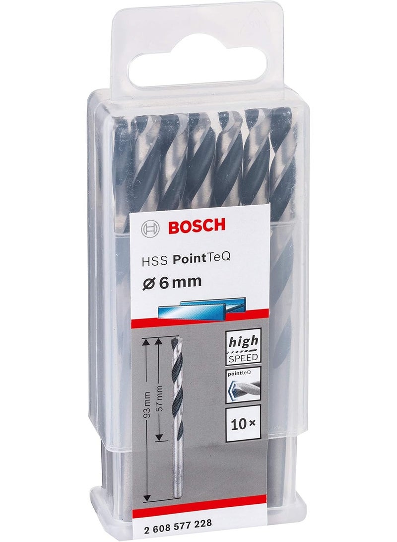 بوش مجموعة ريش حفر من Bosch PointTeQ – عدد 10 قطع – مقاس 6 مم – حفر سريع للمعادن بطرف ذاتي التمركز – متوافقة مع جميع أنواع المثاقب  - Image 3