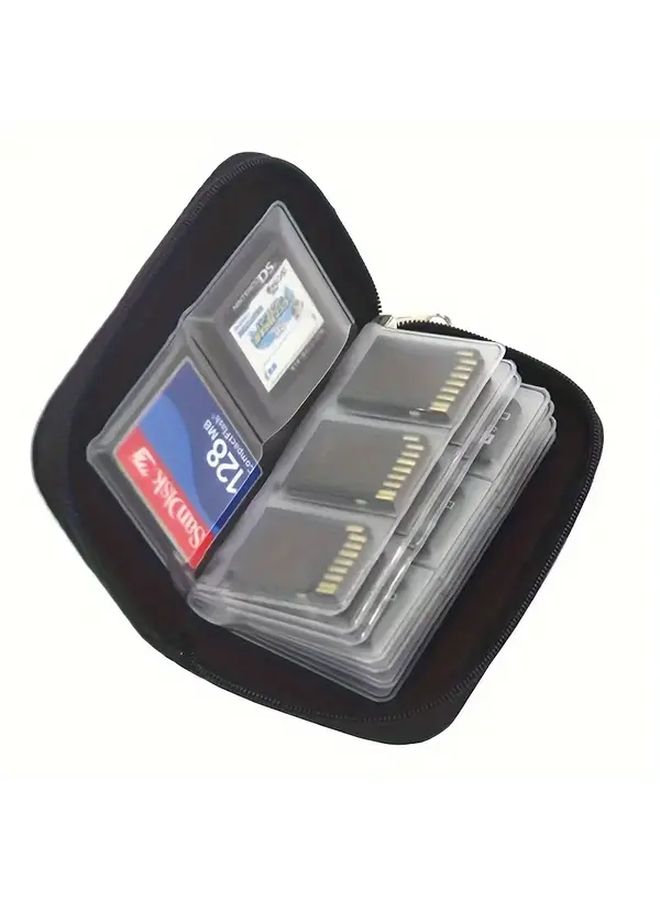 Blue PVC Camera Card Storage Bag 18 SD and 4 CF Card Slots - Image 1