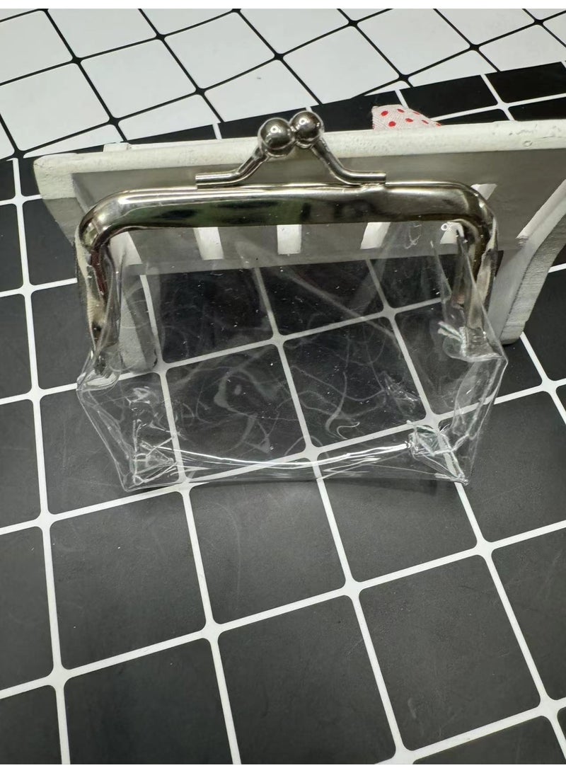 Clear Coin Purse, Transparent Change Purse, PVC Kiss-Lock Wallet for Women, Mini Cosmetic Makeup Bag, Portable for Travel - Image 2