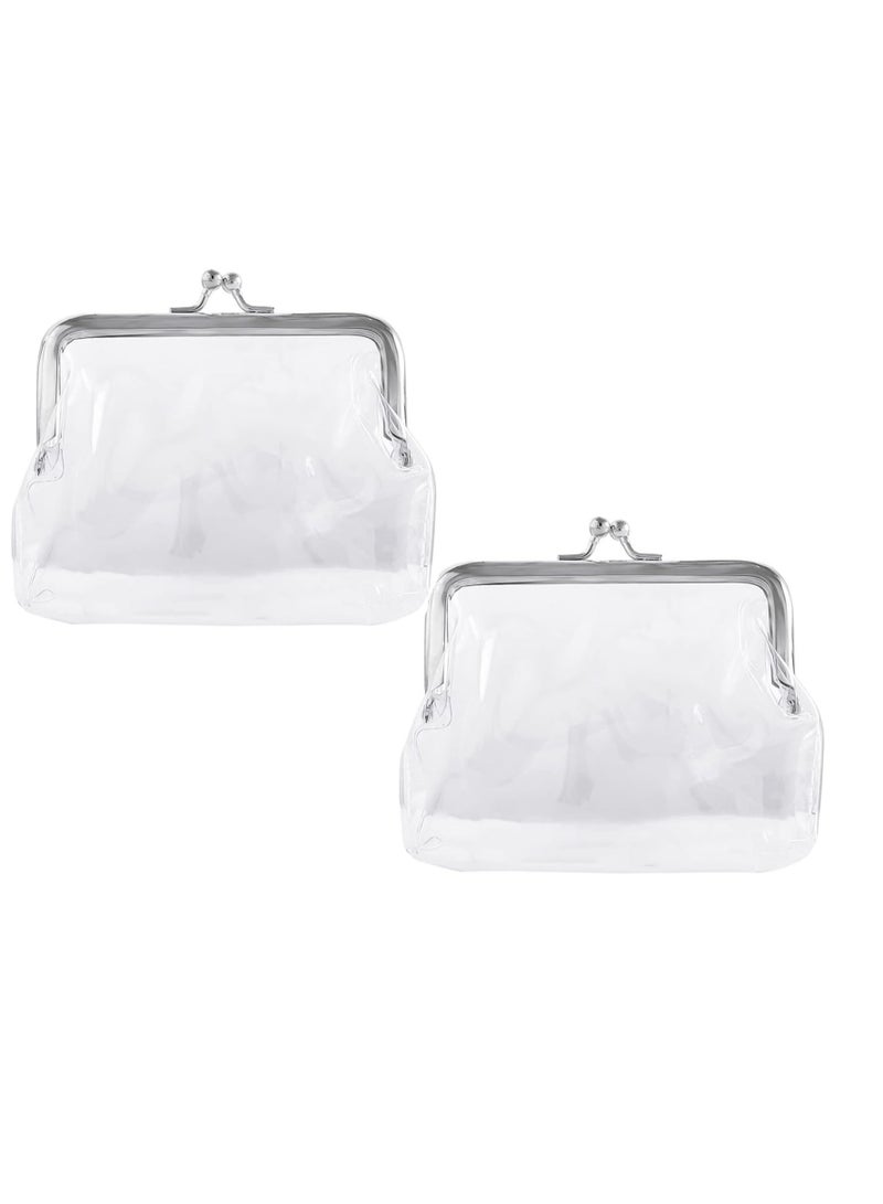 Clear Coin Purse, Transparent Change Purse, PVC Kiss-Lock Wallet for Women, Mini Cosmetic Makeup Bag, Portable for Travel - Image 1