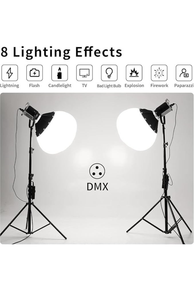 Photography Lighting Kit, Video Maker LED Light, Lantern Softbox with Bluetooth & APP Control, 200W LED Bulbs, Bowens Mount, Dual Umbrella Softbox, Professional Studio Light for YouTube & Portrait Shooting - Image 5