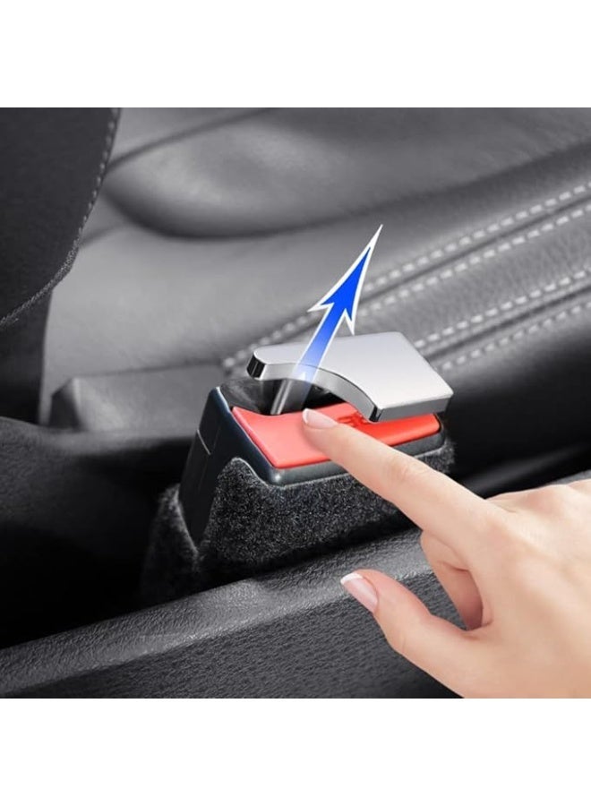 XSEVEN Car Seat Belt Alarm Stopper Universal - 2 Pcs, Carbon Fiber Seatbelt Silencer & Alarm Mute Clip, High-Strength Metal Buckle Insert - Black - Image 5