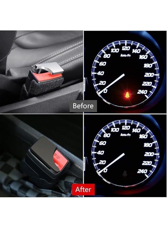 XSEVEN Car Seat Belt Alarm Stopper Universal - 2 Pcs, Carbon Fiber Seatbelt Silencer & Alarm Mute Clip, High-Strength Metal Buckle Insert - Black - Image 4