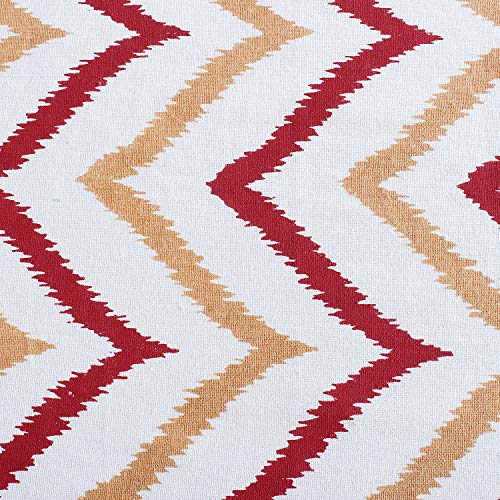 Dekor World Chevron Printed Red Cotton Table Runner (33x180cm) (Pack of 1 Piece)-6 Seater Dinning & Center Table - Image 5