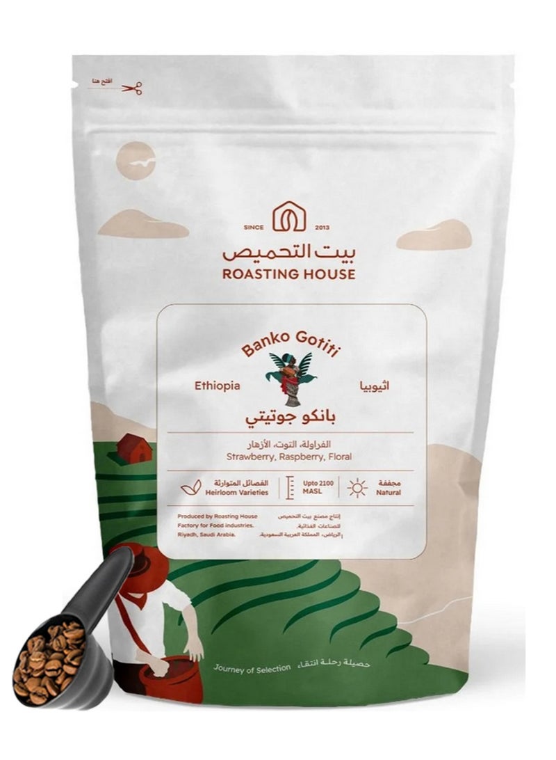 The Roasting House اثيوبيا جوتيتي حبوب قهوة محمصة غير مطحونة للقهوة المختصة 227 جرام للاسبريسو ومشتقات الحليب - Image 1