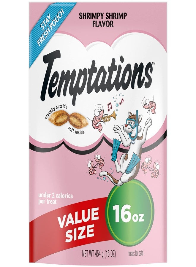 Temptations Classic Crunchy and Soft Cat Treats, Shrimpy Shrimp, 16 oz. Pouch - Image 1