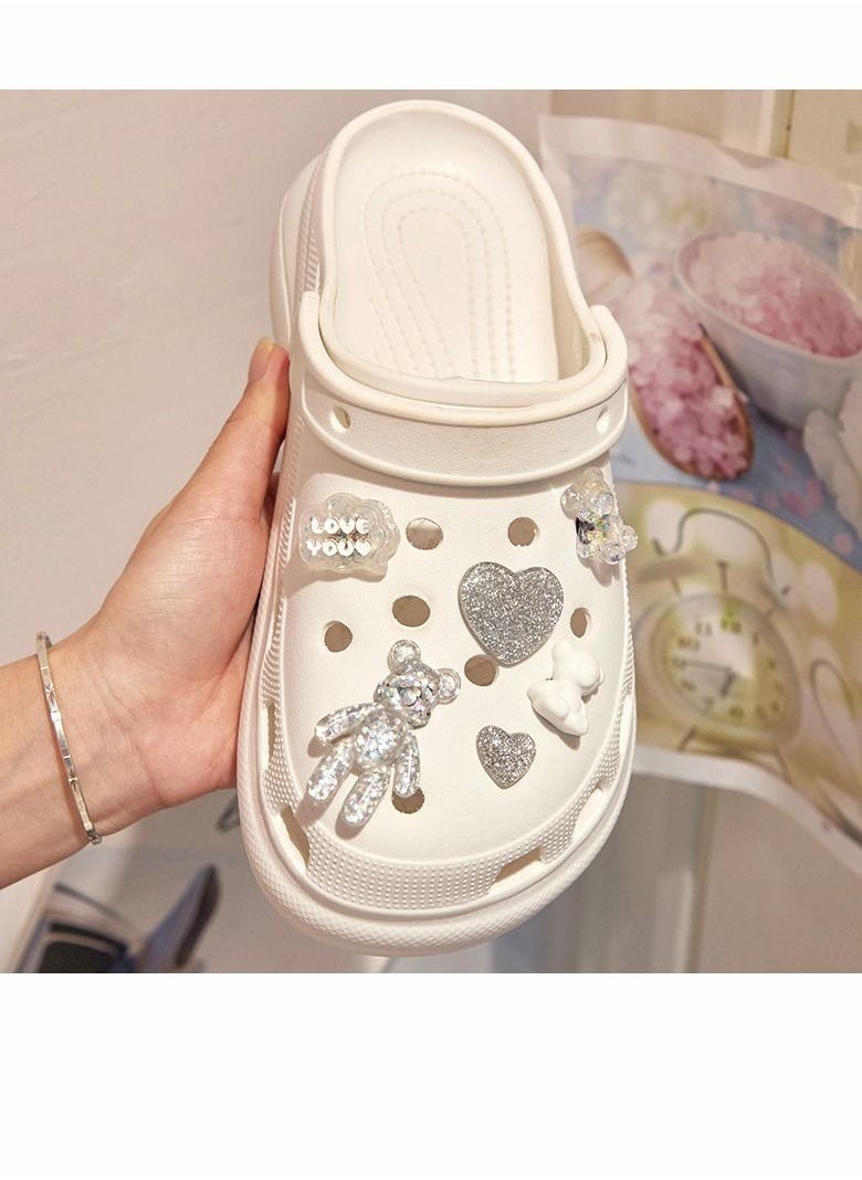 Y&D Shoe Decoration Charms 12 Pcs 3D Crocs Accessories for Shoes Charms Crystal Sparkly Bracelet Wristband Women Girl Nurse Buckle Party Favors Birthday Gifts  - Image 4