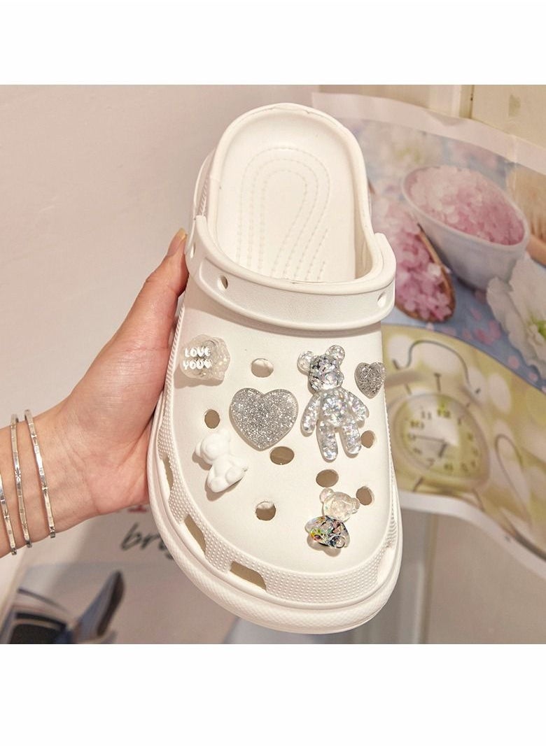 Y&D Shoe Decoration Charms 12 Pcs 3D Crocs Accessories for Shoes Charms Crystal Sparkly Bracelet Wristband Women Girl Nurse Buckle Party Favors Birthday Gifts  - Image 3