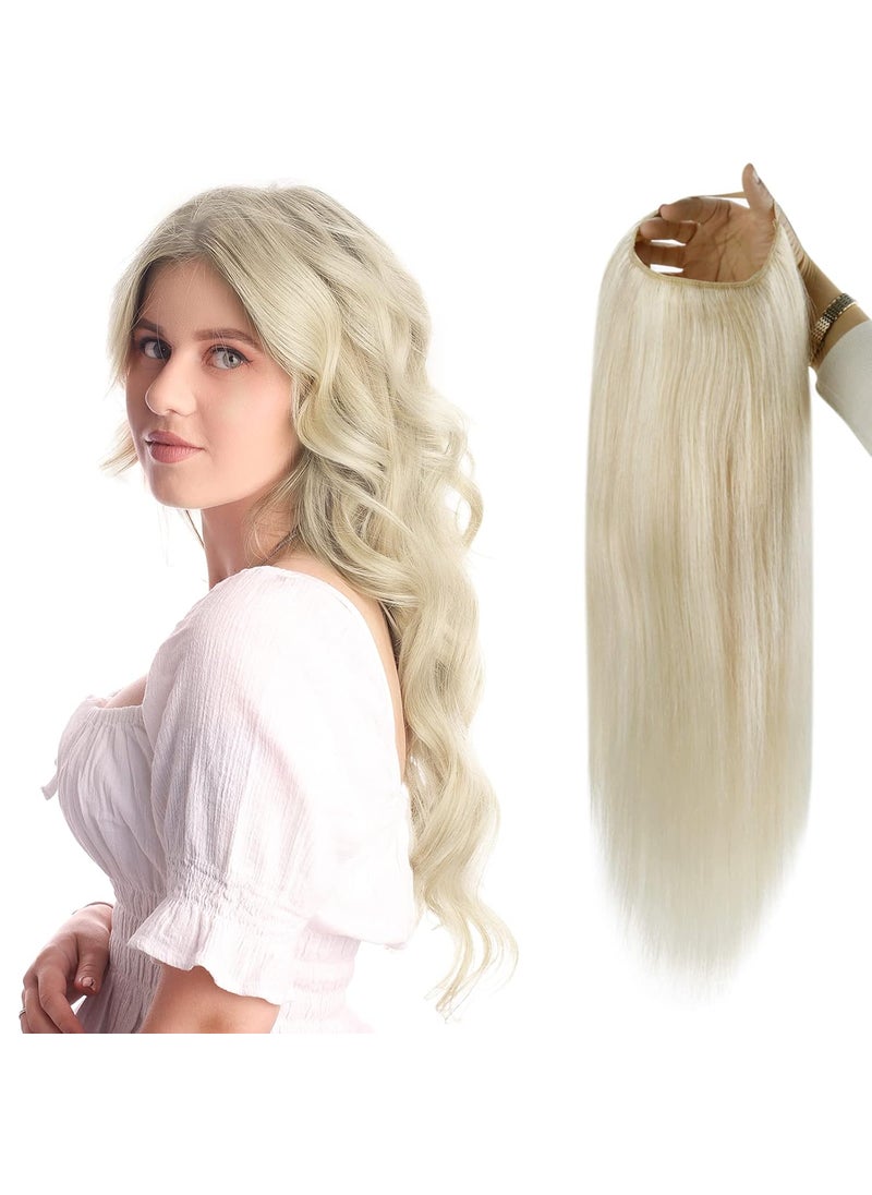 Full Shine Full Shine Human Hair Wigs 22 Inch Color 60 White Blonde Clip In Wigs 150 Grams Real Hair Half Wigs Human Hair One Piece Hair Extension Glueless U Part Wig U Shape Half Part Wigs 