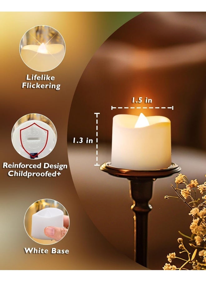 MOMENT 12 Pack Flameless Votive Candles, Flameless Flickering Electric Fake Candle, Battery Operated Led Tea Lights In Warm White For Wedding, Table, Halloween, Christmas, Party - Image 2