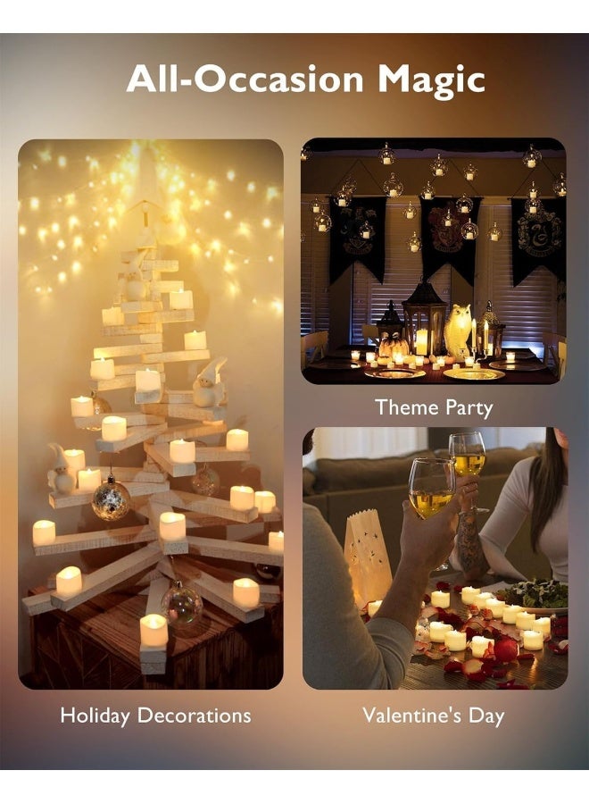 MOMENT 12 Pack Flameless Votive Candles, Flameless Flickering Electric Fake Candle, Battery Operated Led Tea Lights In Warm White For Wedding, Table, Halloween, Christmas, Party - Image 4