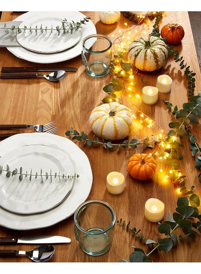 MOMENT 12 Pack Flameless Votive Candles, Flameless Flickering Electric Fake Candle, Battery Operated Led Tea Lights In Warm White For Wedding, Table, Halloween, Christmas, Party - Image 3