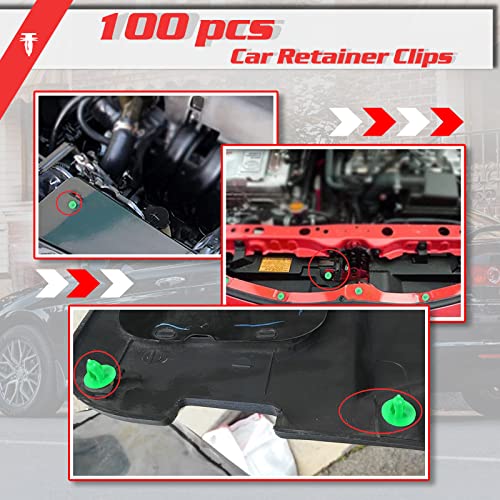 OTUAYAUTO 6503204 100 قطعة مشابك لوحة الأبواب، مشبك تثبيت بقطر 8 مم، مثبتات دفع، متوافقة مع جيب جراند شيروكي، كرايسلر، دودج، مشابك ريفيت بلاستيكية - Image 5