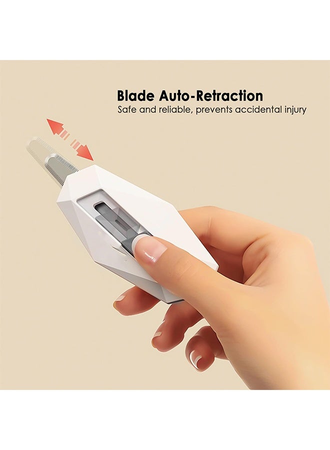 3 Pcs Safety Box Cutter,Package Opener for Cardboard, Automatic Retractable Magnetic & Portable Mini Utility Knife - Image 3