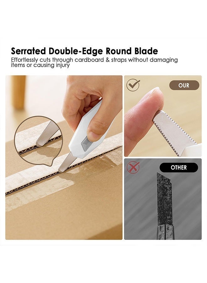 3 Pcs Safety Box Cutter,Package Opener for Cardboard, Automatic Retractable Magnetic & Portable Mini Utility Knife - Image 5