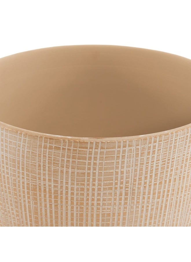 homes r us - Pod Pottery Pot, Natural - 25X23.5 Cm - Image 1
