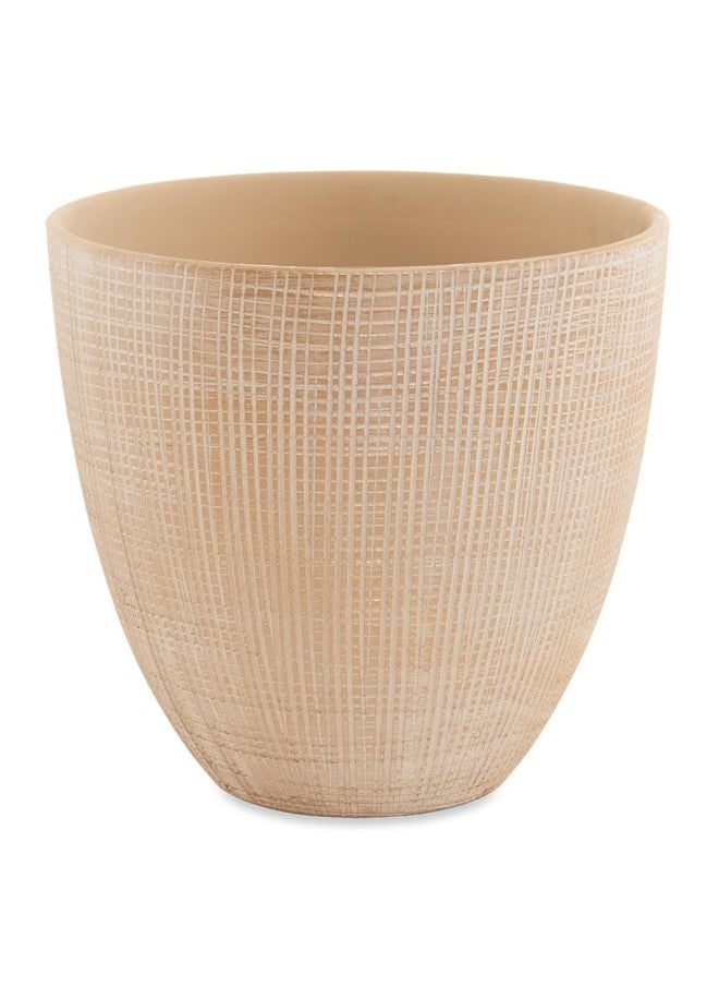 homes r us - Pod Pottery Pot, Natural - 25X23.5 Cm - Image 1