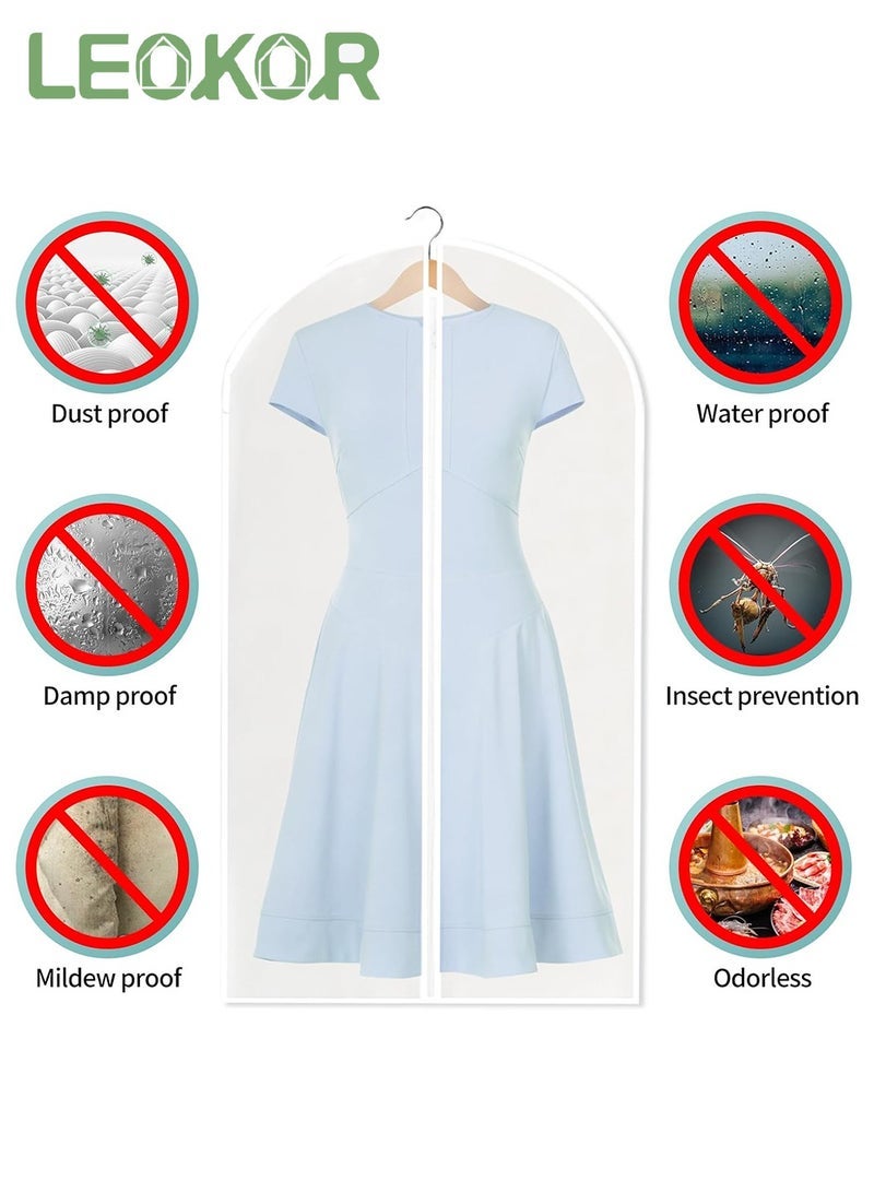 LEOKOR 14PCS Clothes Dust Covers Large Medium and Small 3 Sizes Transparent Breathable Hanging Zip Clothes Storage Cover Suitable for Suit, Coat, Clothes Storage - Image 2