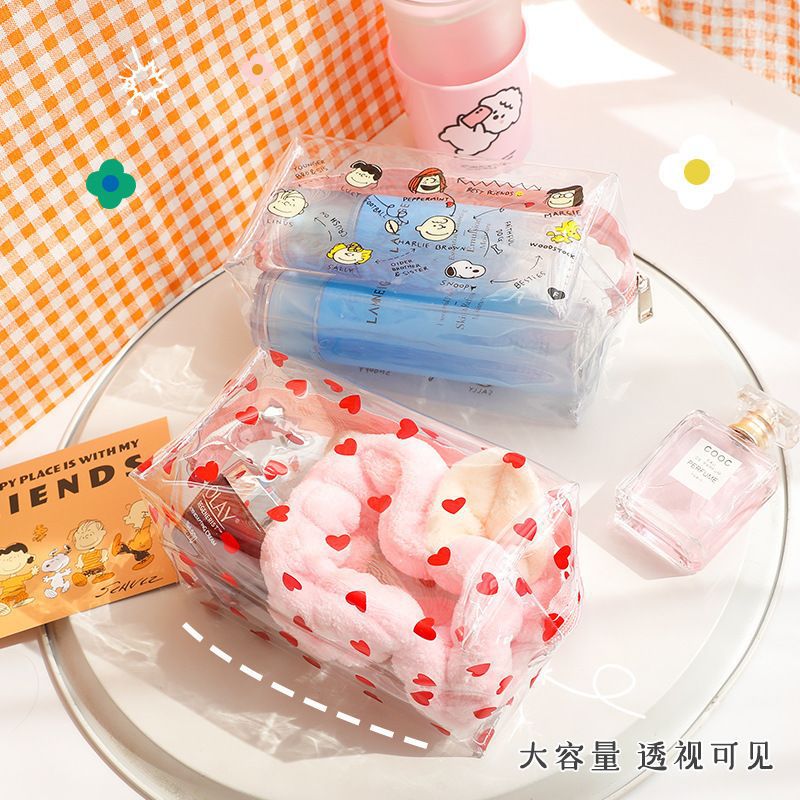 Korean Style Transparent Cosmetic Bag, Waterproof, Large Capacity, Travel Toiletry - Image 3