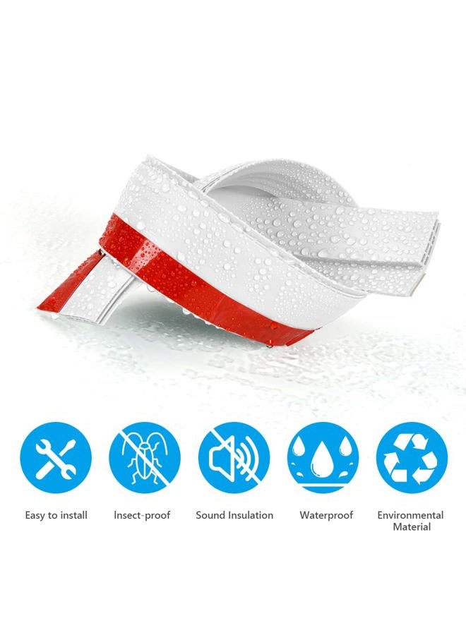 Ainiv Door Draft Stopper Under Door Seal, 2" W x 39" Cutable Soundproof Door Seal, Adhesive Under Door Sweep Weather Stripping Soundproof Kit, Under Door Draft Stopper Seals Anti-Collision-White - Image 5