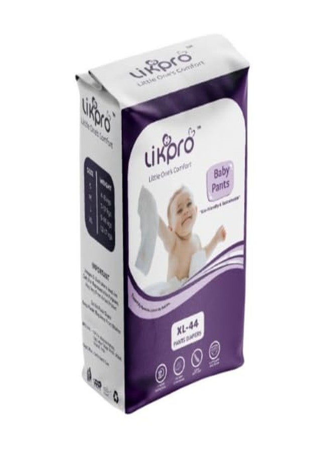 Likpro Premium Baby Diapers | Ultra Soft, Dry & Leak-Proof | Anti-Rash Cottony Layer, 12-Hour Absorption, Flexible Fit | Size S, M, L, XL (XL, 44, count) - Image 1