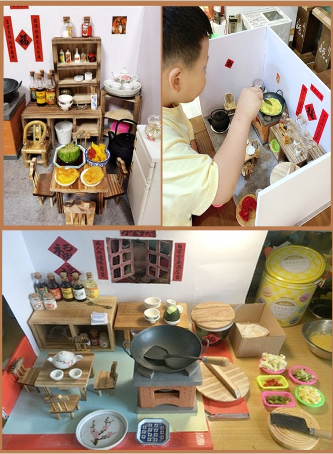 Internet Celebrating Small Kitchen Cooking Full Set Toys For Cooking Mini Real Edition Children's Stove Miniature Edible Cookware-Color:Storage Box Real Cooking Set A - Image 3