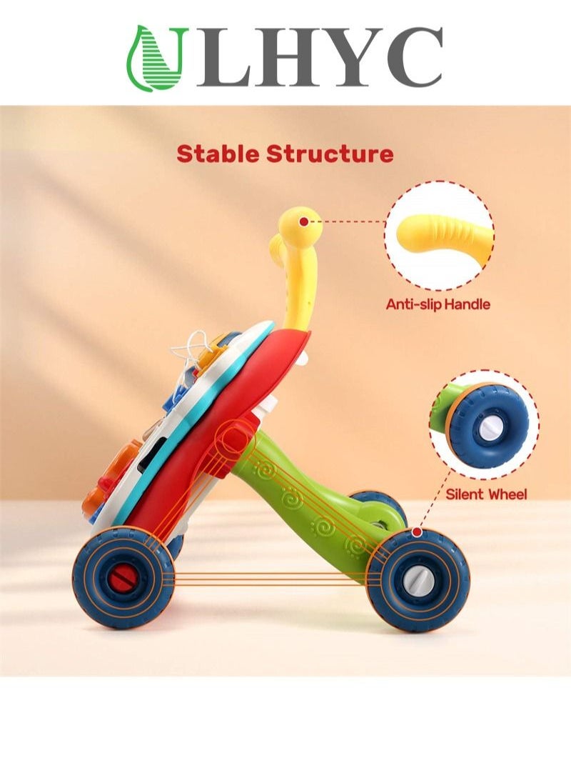 ULHYC - 2-In-1 Multifunctional Sit-To-Stand Early Educational Child Activity Center Learning Baby Walker With Removable Play Panel, Music Learning Toy - Image 1