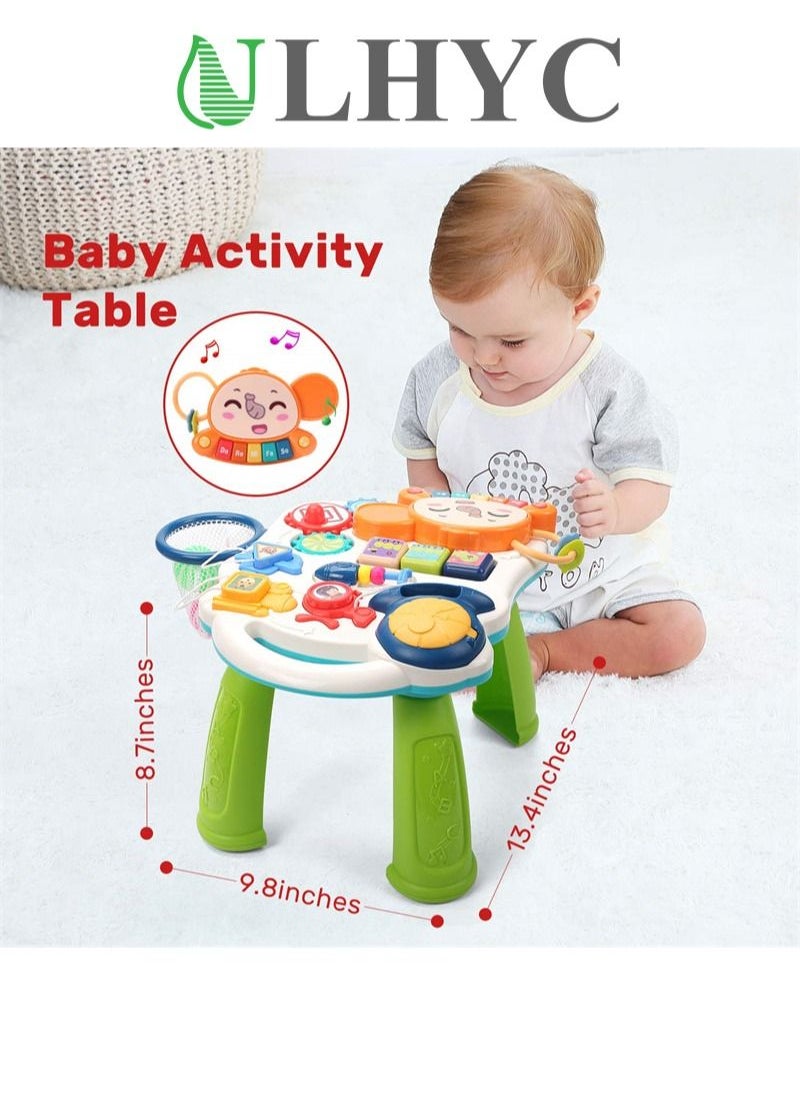 ULHYC - 2-In-1 Multifunctional Sit-To-Stand Early Educational Child Activity Center Learning Baby Walker With Removable Play Panel, Music Learning Toy - Image 1