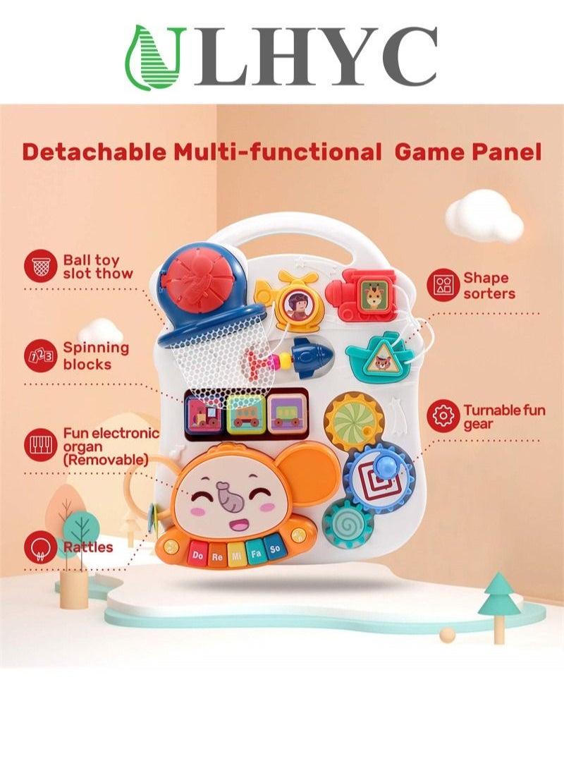 ULHYC - 2-In-1 Multifunctional Sit-To-Stand Early Educational Child Activity Center Learning Baby Walker With Removable Play Panel, Music Learning Toy - Image 1