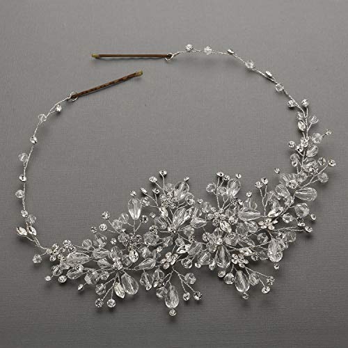 Mariell Couture Crystal Spray Bridal Headpiece Hair Vine - Wedding Hairband Glam - Image 2